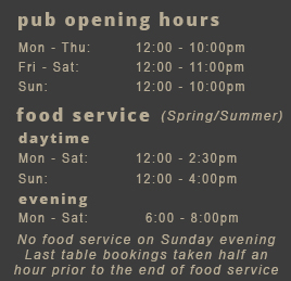 Castle Inn pub, Pevensey Bay - opening hours and food service times